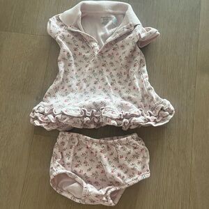Polo by Ralph Lauren Pink Floral Ruffle Baby Matching Set